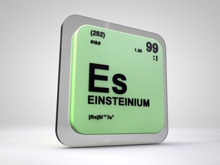 einsteinium - Es - chemical element periodic table 3d illustration