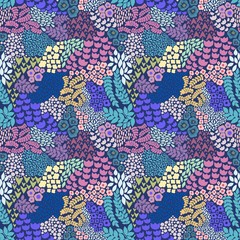 Colorful floral seamless pattern. Vector background