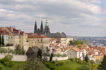 Fototapeta na wymiar Prague panorama city skyline and castle
