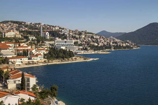 Town Neum in Bosnia and Herzegovina in Malostonski bay on Adriatic sea