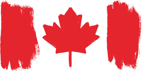 Canada Flag Vector Hand Painted with Rounded Brush