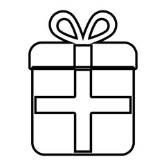 gift box icon over white background. vector illustration