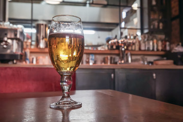 glass of beer in the bar
