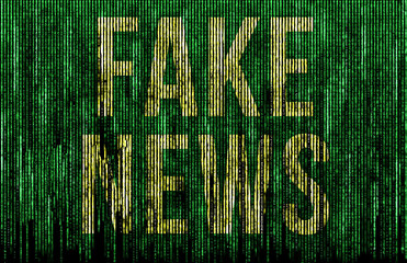 Fake News - digital matrix illustration