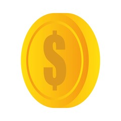 Obraz premium golden money coin icon over white background. vector illustration