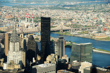Fototapeta na wymiar aerial view of New York skyline office buildings 