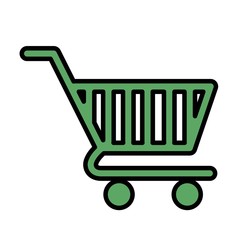 shopping cart icon over white background. vector illustration