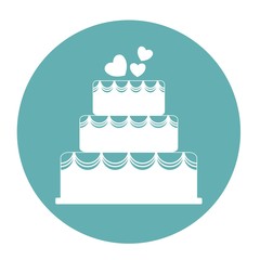 birthday cake icon over white background. vector illustration