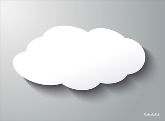Cloud vector icon  white color on grey background. Weather - Stock Vector