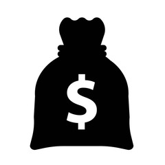 money sack icon over white background. vector illustration