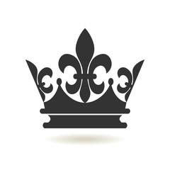 Crown Icon in trendy flat style. Monarchy authority and royal symbols. Monochrome vintage antique icons. Crown symbol for your web site design, logo, app, UI. Vector illustration, EPS10