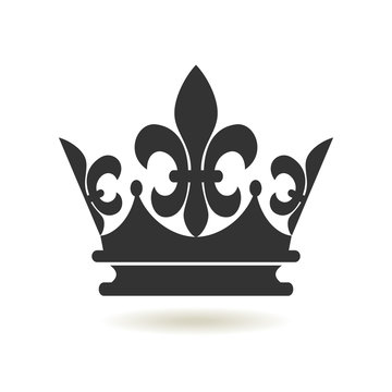 Crown Icon in trendy flat style. Monarchy authority and royal symbols. Monochrome vintage antique icons. Crown symbol for your web site design, logo, app, UI. Vector illustration, EPS10