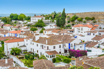 Fototapeta na wymiar Scenic summer sight in Obidos, Leiria District, Portugal