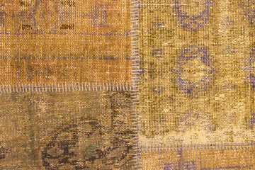 Texture of a piece of old carpet to sew thick threads 
