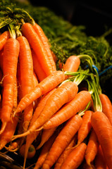 Fresh organic carrot in supermarket