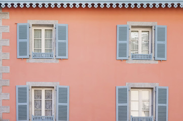 Wall with windows in Chamonix Mont Blanc