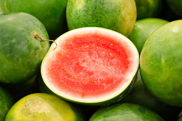 Fresh watermelon in supermarket