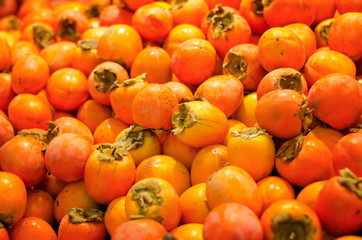 Fresh persimmon in supermarket