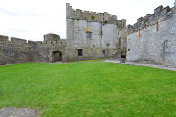 Fototapeta na wymiar Cahir castle in Ireland on spring day in April.