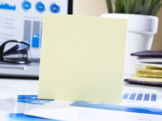 Adhesive note on desk