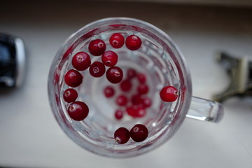 Cranberries in water