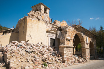 Chiesa di Sant'Antonio Abate di Visso distrutta dal terremoto del centro italia
