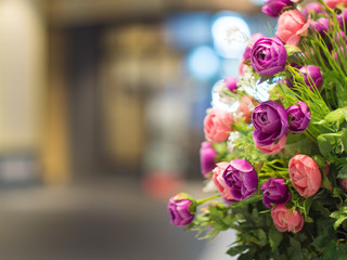 Colorful flower decor with blank copy space