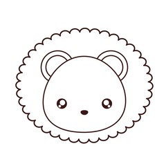 kawaii lion animal icon over white background. vector illustration
