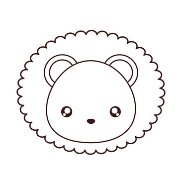 kawaii lion animal icon over white background. vector illustration