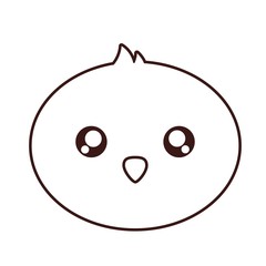 kawaii chicken animal icon over white background. vector illustration