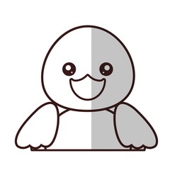 kawaii duck animal icon over white background. vector illustration