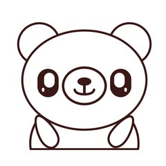 kawaii bear animal icon over white background. vector illustration