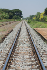 Fototapeta na wymiar Railway / railroad track train old construction