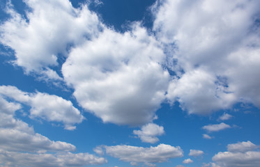 Naklejka na ściany i meble Blue sky and white clouds, nature background
