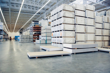 Stack of carton at logistics warehouse