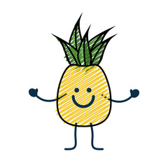 Delicious pineapple fruit icon vector illustration graphic design