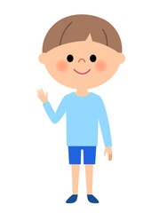男の子 　手をあげる