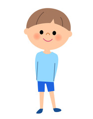 男の子 　後ろ手を組む