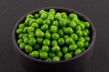 Bowl of green wet pea