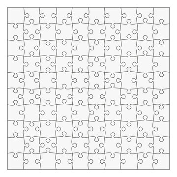 Puzzle template 10x10 pieces. Easy to remove separate pieces