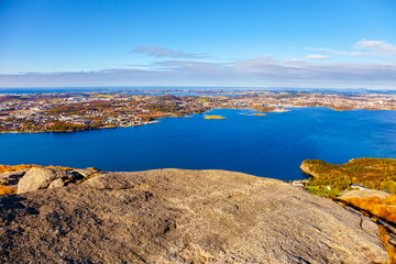 Fototapeta na wymiar View from the top Dalsnuten in Stavanger, Norway.