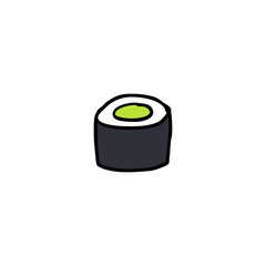 doodle icon. sushi, asian food. vector illustration