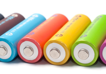 Rechargeable AA batteries, Nickel metal hydride, Ni-MH - obrazy, fototapety, plakaty