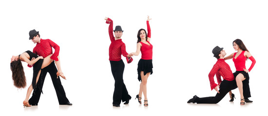 Pair of dancers isolated on the white
