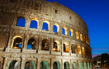 Fototapeta na wymiar The famous Colosseum in Rome, Italy.