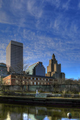 Fototapeta na wymiar Vertical of downtown Providence in Rhode Island