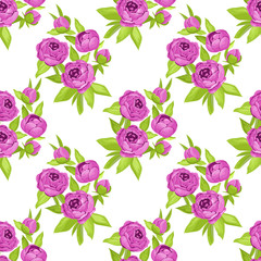 Floral seamless pattern in purple flowers for textile print, book cover, wallpaper, manufacturing, wrap, scrapbooking