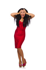 Nice woman model isolated on the white background