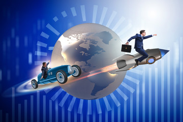 Competition concept with business people competing