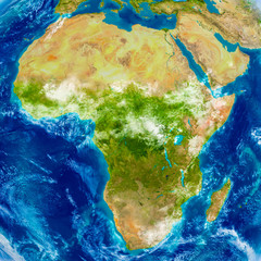 Africa on physical map